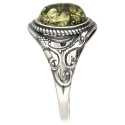 Pierścionek srebrny z bursztynem zielonym Pnącza (rozmiar 17)